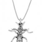 STERLING SILVER INSECT ANT CHARM WITH 16 INCH BOX CHAIN NECKLACE