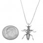 STERLING SILVER INSECT ANT CHARM WITH 16 INCH BOX CHAIN NECKLACE