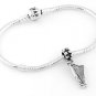 STERLING SILVER DANGLING HARP EUROPEAN BEAD