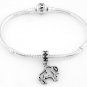 STERLING SILVER DANGLING BUFFALO FRAME EUROPEAN BEAD