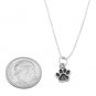 STERLING SILVER ANIMAL PAW PRINT / DOG PAW CHARM WITH 16 inch BOX CHAIN NECKLACE