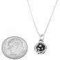 STERLING SILVER BIRD'S NEST WITH EGGS CHARM WITH 16 inch BOX CHAIN NECKLACE