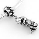 STERLING SILVER DANGLING OTTER EUROPEAN BEAD