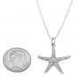 STERLING SILVER NAUTICAL STARFISH / OCEAN STARFISH CHARM WITH 16 inch BOX CHAIN NECKLACE