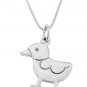 STERLING SILVER EASTER CHICK / DUCK CHARM WITH 16 inch BOX CHAIN NECKLACE