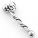 STERLING SILVER BATON CHARM/PENDANT