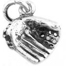 STERLING SILVER BASEBALL/ SOFTBALL GLOVE CHARM/PENDANT