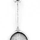 STERLING SILVER TENNIS RACKET WITH BALL CHARM/PENDANT