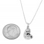 STERLING SILVER PANDA BEAR EATING BAMBOO LEAF CHARM WITH 16 inch BOX CHAIN NECKLACE