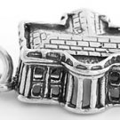 STERLING SILVER 3D WHITE HOUSE CHARM/PENDANT