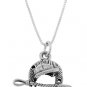 STERLING SILVER EQUESTRIAN HORSE BACK RIDING TOOLS CHARM WITH 16 inch BOX CHAIN NECKLACE