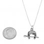 STERLING SILVER EQUESTRIAN HORSE BACK RIDING TOOLS CHARM WITH 16 inch BOX CHAIN NECKLACE