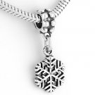 STERLING SILVER DANGLE SNOWFLAKE EUROPEAN  BEAD