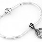 STERLING SILVER DANGLE HORSESHOE & HORSE EUROPEAN BEAD