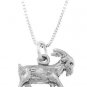 STERLING SILVER LIVESTOCK FARMER'S GOAT CHARM WITH 16 inch BOX CHAIN NECKLACE