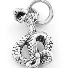 STERLING SILVER SMALL COBRA SNAKE CHARM/PENDANT