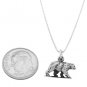 STERLING SILVER GRIZZLY BEAR CHARM WITH 16 inch BOX CHAIN NECKLACE
