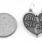STERLING SILVER SHAREABLE BIG SIS LIL SIS HEART CHARM/PENDANT