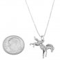 STERLING SILVER BABY PONY /GALLOPING HORSE CHARM WITH 16 inch BOX CHAIN NECKLACE