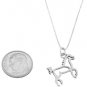 STERLING SILVER BODY FRAME OF HORSE CHARM WITH 16 inch BOX CHAIN NECKLACE