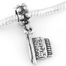 STERLING SILVER DANGLE HAPPY BIRTHDAY CAKE EUROPEAN BEAD