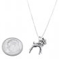 STERLING SILVER BABY DEER / FAWN CHARM WITH 16 inch BOX CHAIN NECKLACE