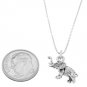 STERLING SILVER BABY ELEPHANT / LUCKY ELEPHANT CHARM WITH 16 inch BOX CHAIN NECKLACE