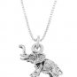 STERLING SILVER BABY ELEPHANT / LUCKY ELEPHANT CHARM WITH 16 inch BOX CHAIN NECKLACE