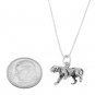 STERLING SILVER PROWLING PANTHER CHARM WITH 18 inch BOX CHAIN NECKLACE