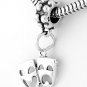 STERLING SILVER DANGLING MASKS COMEDY TRAGEDY EUROPEAN BEAD