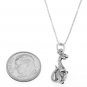 STERLING SILVER DINOSAUR / DINO CHARM WITH 16 inch BOX CHAIN NECKLACE