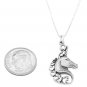 STERLING SILVER MYSTICAL UNICORN HEAD CHARM WITH 16 inch BOX CHAIN NECKLACE