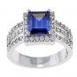 2.5 CT Imitation Tanzanite CZ Cocktail/ Engagement Ring Size 7