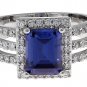 2.5 CT Imitation Tanzanite CZ Cocktail/ Engagement Ring Size 7