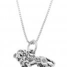 STERLING SILVER LION CHARM WITH 16 inch BOX CHAIN NECKLACE