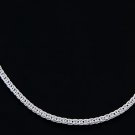 STERLING SILVER ITALY WHEAT ROPE CHAIN NECKLACE 16" 3 mm