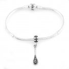 STERLING SILVER DANGLE LACROSSE PLAYERS STICK EUROPEAN BEAD