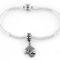 STERLING  SILVER DANGLE GRADUATES HAT & DIPLOMA EUROPEAN BEAD