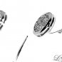 STERLING SILVER CZ ROUND PRONG SETTING CLUSTER EARRINGS