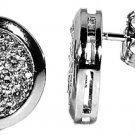 STERLING SILVER CZ ROUND PRONG SETTING CLUSTER EARRINGS