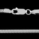 STERLING SILVER ITALIAN SOLID SNAKE CHAIN NECKLACE 24" 3mm