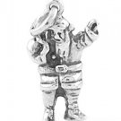 STERLING SILVER WAVING SANTA CHARM/PENDANT