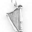 STERLING SILVER CUPID'S HARP CHARM/PENDANT