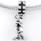 STERLING SILVER DANGLE OTTER HOLDING/ EATING FISH EUROPEAN BEAD