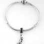 STERLING SILVER DANGLE OTTER HOLDING/ EATING FISH EUROPEAN BEAD