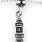 STERLING SILVER DANGLE SMALL ENGLAND BIG BEN EUROPEAN BEAD