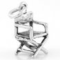 STERLING SILVER 3D DIRECTOR'S CHAIR CHARM/PENDANT