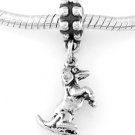 STERLING SILVER DANGLE DACHSHUND ON BACK LEGS EUROPEAN BEAD