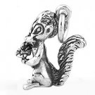 STERLING SILVER 3D SKUNK HOLDING A FLOWER CHARM/PENDANT