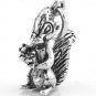 STERLING SILVER 3D SKUNK HOLDING A FLOWER CHARM/PENDANT